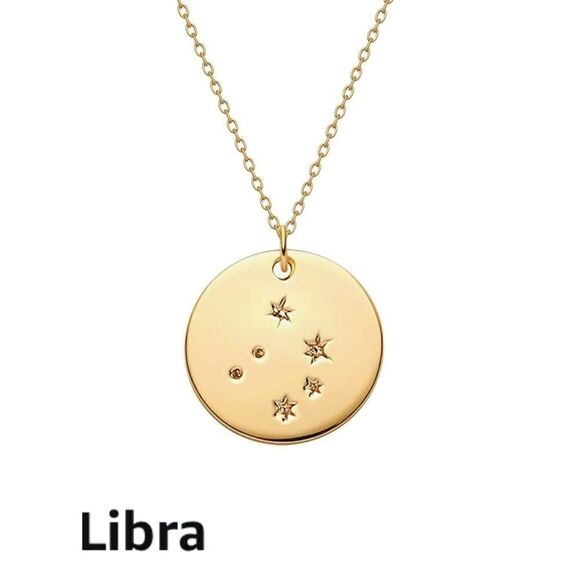 Virgo Zodiac Sign Disc Constellation Necklace - Picture 10 of 13